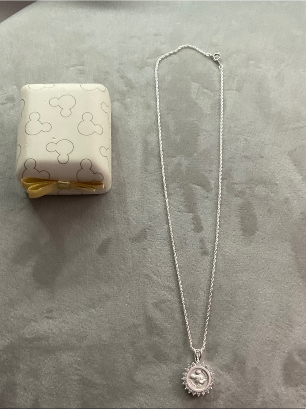 Disney Silver Mickey Mouse Pendant Necklace